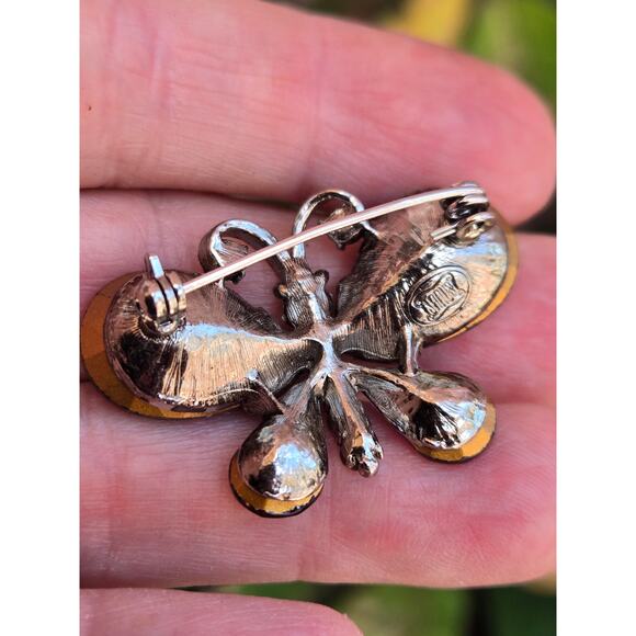 Gorgeous Vintage Purple Crystal & Rhinestone Butterfly Brooch by Janus - Picture 7 of 10